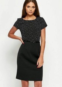 Combo Casual Dress avec Top à pois et jupe monophonique