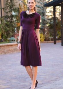 Robe décontractée bordeaux en maille fine