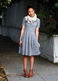 Robe décontractée en maille gris-bleu