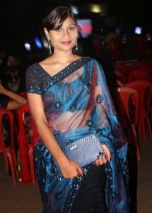 Embrayage à saree bleu