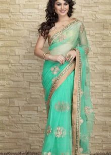 Sari indien vert