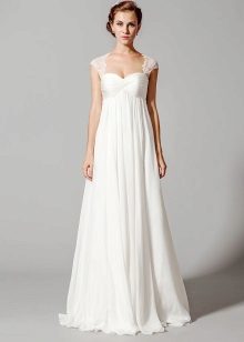 Robe de mariée taille haute à bretelles