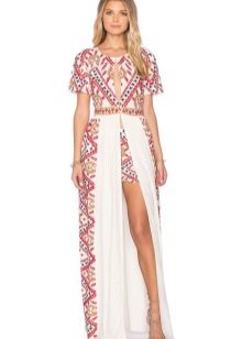 Robe à imprimé ethnique et fendue