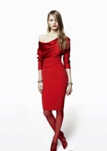 Robe courte en maille rouge