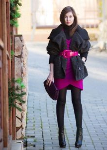 Collants noirs pour robe tricotée brillante