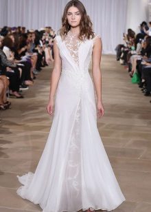 Robe de mariée avec empiècements en dentelle