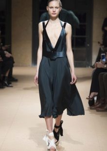 Combo robe en cuir midi