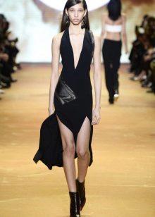 Robe en cuir combinée avec insert