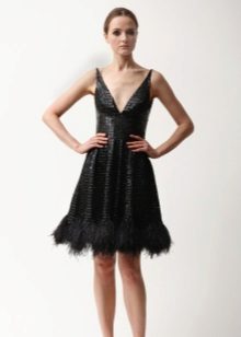 Robe courte en cuir A-line
