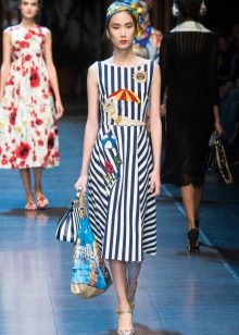 Robe midi marine