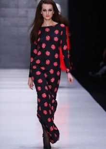 Robe d'automne tricotée au sol