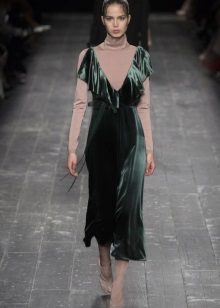 Robe décontractée d'automne en velours
