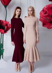 Robe midi d'automne à volants