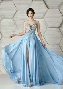 Robe de soirée bustier avec décor
