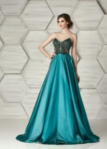 Robe de soirée bustier Eleonor Couture verte