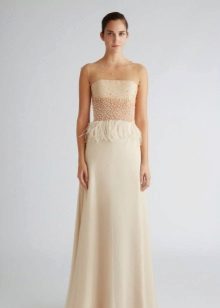 Robe bustier beige