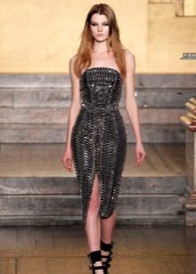Robe midi sans bretelles