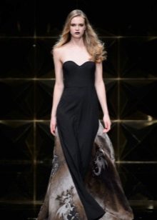 Robe bustier noire sans bretelles
