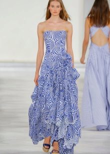 Robe bustier blanche et bleue