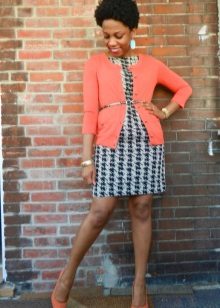 Des chaussures de corail et un gilet pour une robe de patte d'oie