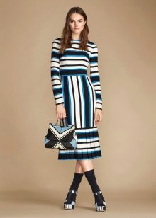 Robe en jersey à rayures