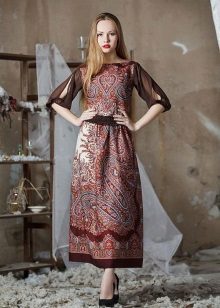 Robe de châle Pavloposad à manches transparentes