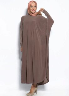 Robe longue chauve-souris couleur café