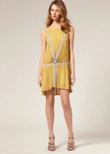Robe Charleston Jaune Taille Basse