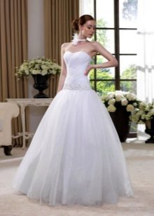 Robe de mariée taille basse avec jupe en organza