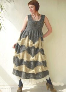 Longue robe chaude en maille, robe bain de soleil
