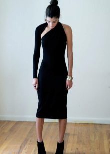 Robe asymétrique en laine de merison