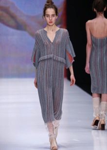 Robe en laine droite gris