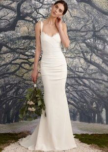 Robe de sirène de mariage en crêpe de Chine