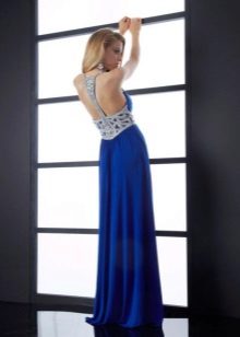 Robe de bal bleue dos
