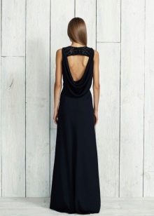 Robe noire à dos ouvert longue