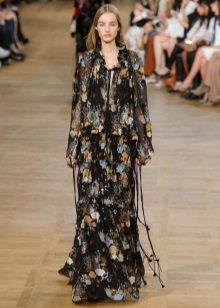 Boho robe noire à manches