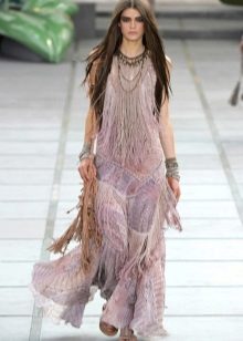 Robe style bohème à longue frange