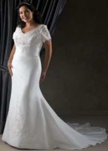 Robe de mariée pour le plein avec un train