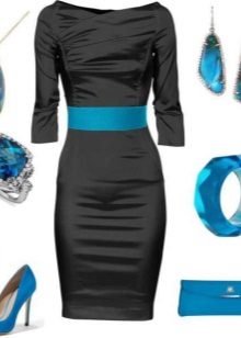 Joia azul para vestido preto