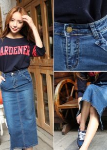 jupe crayon longue en jean