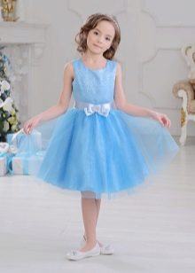 Élégante robe bleue duveteuse pour les filles
