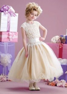 Élégante robe moelleuse à taille basse pour fille