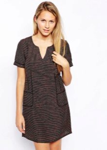 robe en tweed rayée
