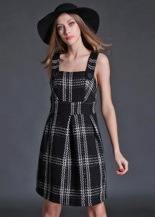 robe à carreaux en tweed