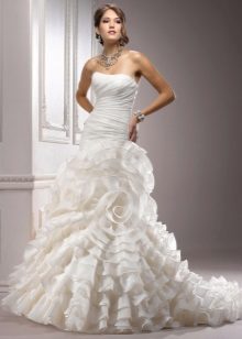 robe de mariée en organza à volants