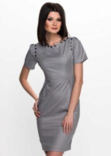 robe fourreau grise