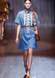 Accessoires en cuir pour robe chemise en jean