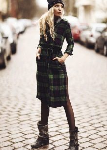Accessoires dans une chemise de ville verte dans une cage