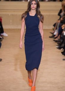 chaussures à une robe bleu foncé