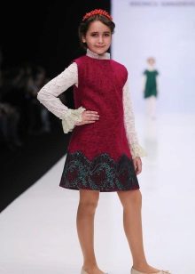 Robe d'école pour fille rouge